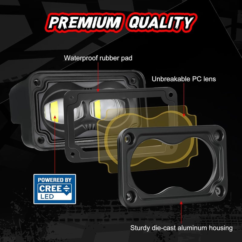Auto Power Plus SAE Fog Lights Yellow 3 Inch LED Pod Light Bar Street Legal DOT Approved Off Road Driving Light Cube 2PCS Bumper Fog Lights For Truck Pickup Motorcycle ATV UTV Boat - Image 2